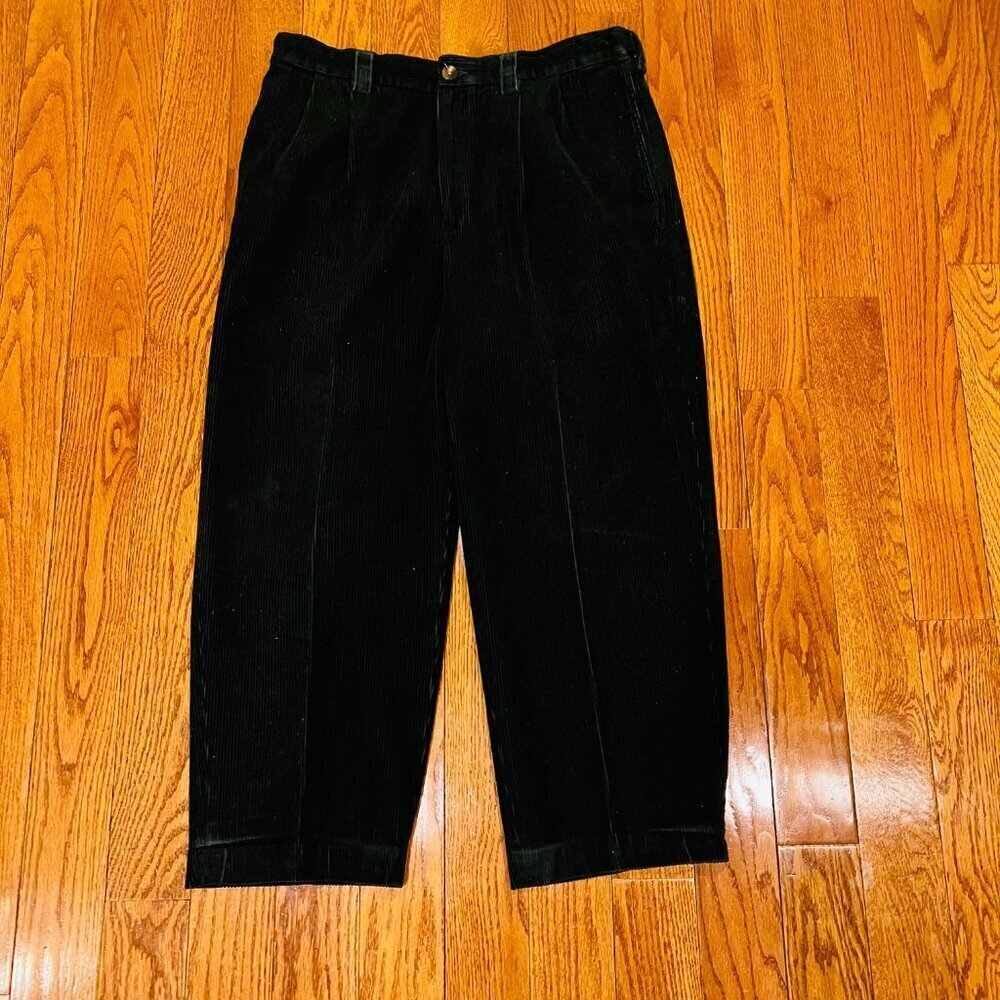 Vintage LL Bean Men's Green Corduroy Pants Size 35 X 30